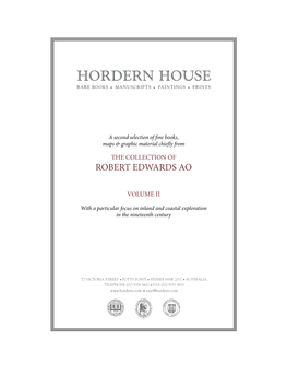 Hordern House Rare Books • Manuscripts • Paintings • Prints