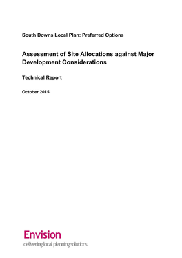 Assessment of Site Allocations Against Major Development Considerations