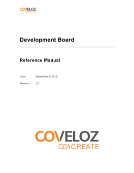 Development Board Reference Manual ! Chapter 1: Overview