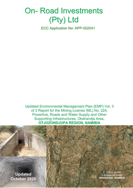 Vol. 3 of 3 Elbewindhoek, Mine-Oct 2020 NAMIBIA