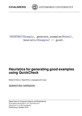 Heuristics for Generating Good Examples Using Quickcheck