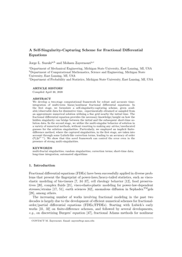 A Self-Singularity-Capturing Scheme for Fractional Differential Equations