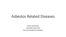 Asbestos Related Diseases