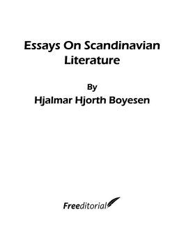 Essays on Scandinavian Literature