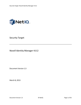 Security Target Novell Identity Manager 4.0.2