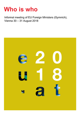 Informal Meeting of EU Foreign Ministers (Gymnich), Vienna 30 – 31 August 2018