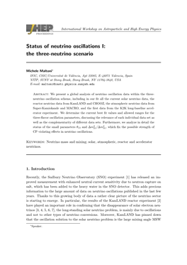 Status of Neutrino Oscillations I: the Three-Neutrino Scenario