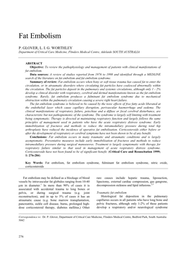 Fat Embolism