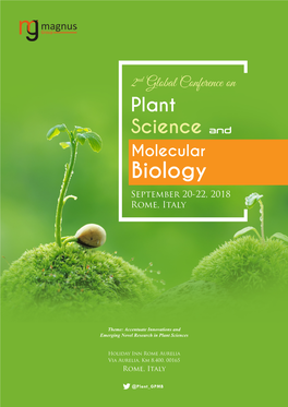Biology September 20-22, 2018 Rome, Italy
