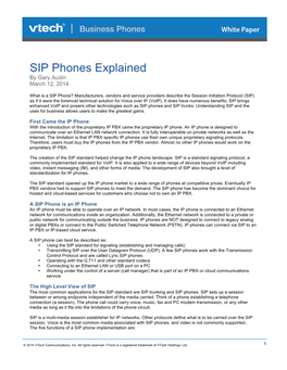 SIP Phones Explained by Gary Audin March 12, 2014