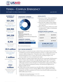 Yemen Complex Emergency Fact Sheet #4