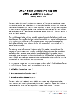2016 Legislative Session Tuesday, May 31, 2016