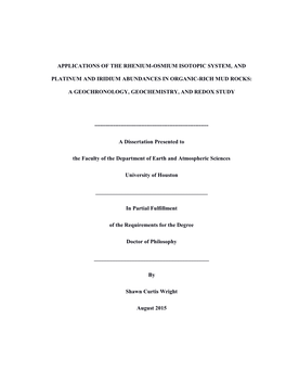 Rhenium-Osmium Geochronology and Geochemistry of the Permian Brushy