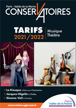 TARIFS Musique 2021/2022 Théâtre