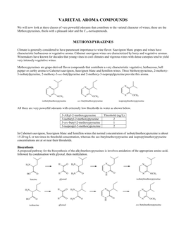 Varietal Aroma Compounds