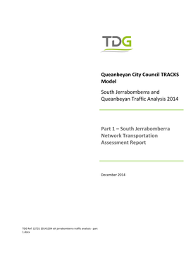 South Jerrabomberra and Queanbeyan Traffic Analysis 2014