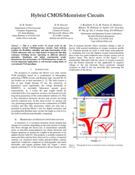 Hybrid CMOS/Memristor Circuits