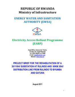 EMP 30 110 Substation at Rulindo and Rehabilitation of 60Km 30Kv