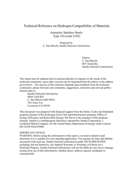 Austenitic Stainless Steels: Type 316 (Code 2103)