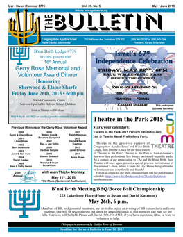 Bulletin – May / June 2015