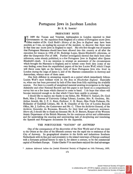 Portuguese Jews in Jacobean London by E