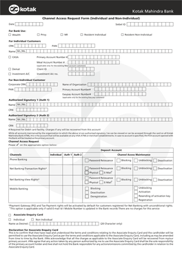 Channel Access Request Form (Individual and Non-Individual)