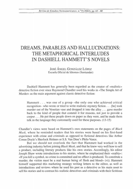 Dreams, Parables and Hallucinations: the Metaphorical Interludes in Dashiell Hammett's Novels