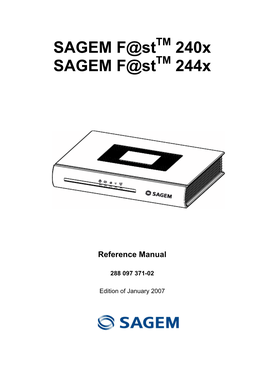 SAGEM F@St 240X SAGEM F@St 244X