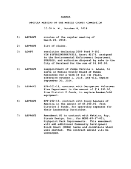 Agenda Regular Meeting of the Mobile County