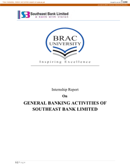 General Banking Activities of Southeast Bank Limited