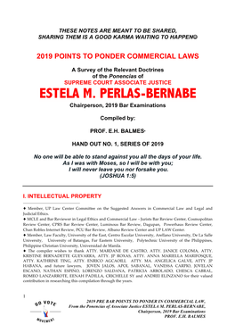 ESTELA M. PERLAS-BERNABE Chairperson, 2019 Bar Examinations