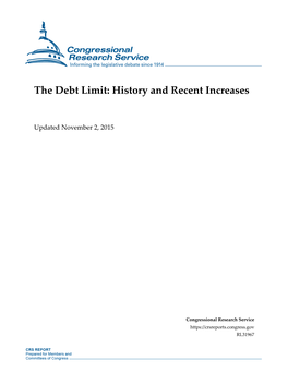 The Debt Limit: History and Recent Increases