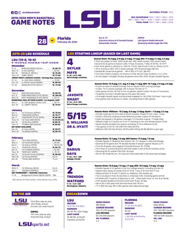 Game Notes Final Four 1953 • 1981 • 1986 • 2006