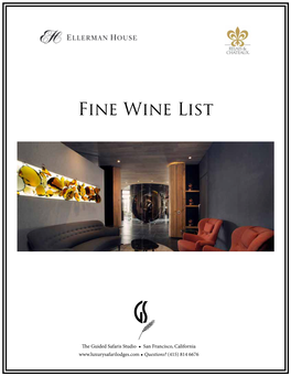 2014 Wine List Ellerman House CAPE TOWN ©