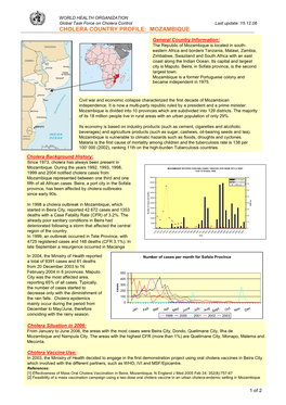 Cholera Country Profile: Mozambique