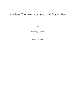 Matthew Thornton: Ancestors and Descendants