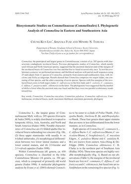 Biosystematic Studies on Commelinaceae (Commelinales) I