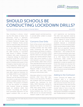 SHOULD SCHOOLS BE CONDUCTING LOCKDOWN DRILLS? by Jaclyn Schildkraut, Kathryn Grogan, & Amanda Nabors June 2020