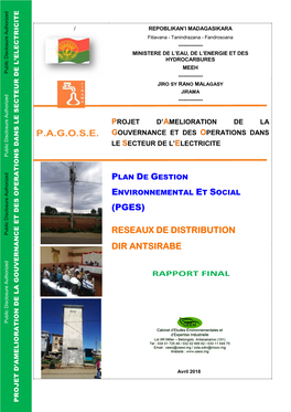 Reseaux De Distribution Dir Antsirabe Rapport Final