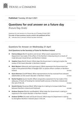 View Future Day Orals PDF File 0.11 MB