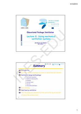 Sizing Mechanical Ventilation S