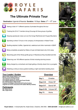 The Ultimate Primate Tour