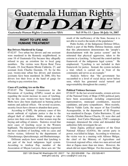 Guatemala Human Rights Commission/USA Vol 19 No 13 / June 30-July 14, 2007