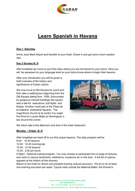 Learn Spanish in Havana