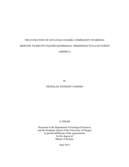 The Evolution of Occlusal Enamel Complexity in Middle