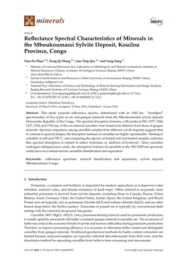 Reflectance Spectral Characteristics of Minerals in the Mboukoumassi