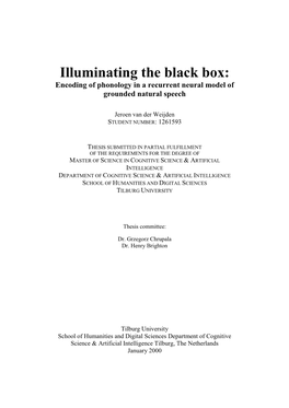 Illuminating the Black Box: Encoding of Phonology in a Recurrent Neural Model of Grounded Natural Speech