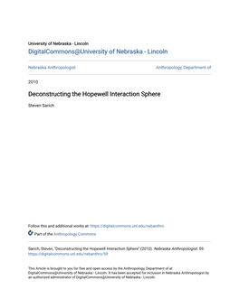 Deconstructing the Hopewell Interaction Sphere