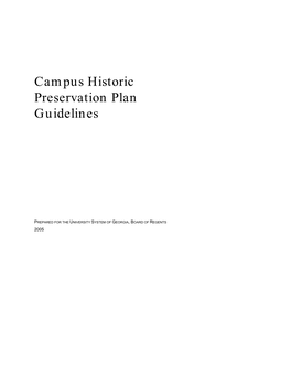 Campus Historic Preservation Plan Guidelines