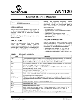 Ethernet Theory of Operation